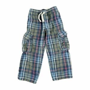 Mini Boden Flannel Plaid Green Tartan Pants